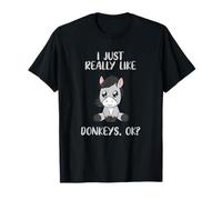 I Just Really Like Donkeys ok? Cute Cartoon Burro Mule T-Shirt