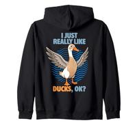 I Just Really Like Ducks Ok Animal Cute Indian Runner Duck Zip Hoodie