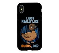 I Just Really Like Ducks Ok Animal Cute Khaki Campbell Duck Case for iPhone X/XS