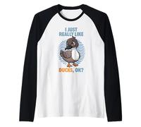 I Just Really Like Ducks Ok Waterfowl Animal Hook Bill Duck Raglan Baseball Tee