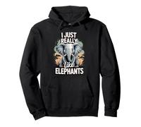 I Just Really Like Elephants Elephant Lover Pullover Hoodie