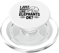 I Just Really Like Elephants Ok? Funny Animal Lover PopSockets PopGrip for MagSafe