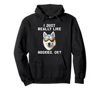 I Just Really Like Huskies Dog Lover Gifts Husky Owner Gift Pullover Hoodie