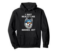 I Just Really Like Huskies Dog Lover Gifts Husky Owner Gift Pullover Hoodie