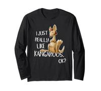I Just Really Like Kangaroos OK Funky Kangaroo Illustration Long Sleeve T-Shirt