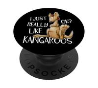 I Just Really Like Kangaroos OK Funky Kangaroo Illustration PopSockets Adhesive PopGrip