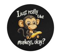 I Just Really Like Monkeys Wooden Jigsaw Puzzles for Adults Funny Intelligent Games Round Home Decor Artwork