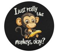 I Just Really Like Monkeys Wooden Jigsaw Puzzles for Adults Funny Intelligent Games Round Home Decor Artwork