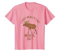 I Just Really Like Moose, OK? T-Shirt, Youth, Pink, Small