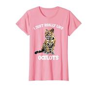 I just Really Like Ocelots Ocelot T-Shirt, Women, Pink, XX-Large