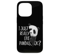 I Just Really Like Pandas, OK? Cute Watercolor Panda Art Case for iPhone 13 Pro