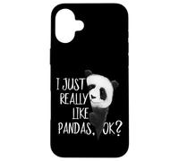 I Just Really Like Pandas, OK? Cute Watercolor Panda Art Case for iPhone 16 Plus