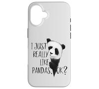 I Just Really Like Pandas, OK? Funky I Love Panda Bears Art Case for iPhone 16