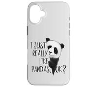 I Just Really Like Pandas, OK? Funky I Love Panda Bears Art Case for iPhone 16 Plus