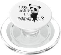 I Just Really Like Pandas, OK? Funky I Love Panda Bears Art PopSockets PopGrip for MagSafe