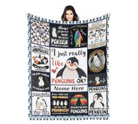 I Just Really Like Penguins Blanket, Personalized Name Blankets for Girls Boys Home Decor All Seasons, 30"x40"
