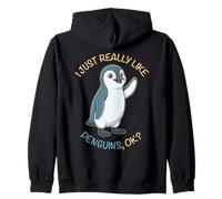 I Just Really Like Penguins Ok Animals Lover Little Penguin Zip Hoodie