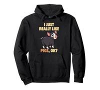 I Just Really Like Pigs Ok Farm Animal Cute Berkshire Pig Pullover Hoodie