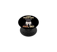 I Just Really Like Pigs Ok Farm Animal Cute Hampshire Pig PopSockets Adhesive PopGrip