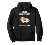 I Just Really Like Rabbits Ok Animal Cute Mini Lop Rabbit Pullover Hoodie