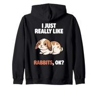 I Just Really Like Rabbits Ok Animal Cute Mini Lop Rabbit Zip Hoodie