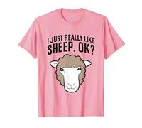 I Just Really Like Sheeps, Ok? Sheep Herder Sheep Farmer T-Shirt, Men, Pink, Large