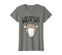 I Just Really Like Sheeps, Ok? Sheep Herder Sheep Farmer T-Shirt, Women, Olive Heather, Small