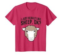 I Just Really Like Sheeps, Ok? Sheep Herder Sheep Farmer T-Shirt, Youth, Red Heather, 4T