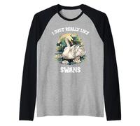 I just Really Like Swans. Swans Swan Raglan Baseball Tee