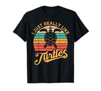 I Just Really Like Turtles Sea Turtle Lover Retro Style T-Shirt