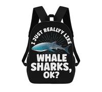 I Just Really Like Whale Backpack, 3D Printed School Bag, School Lunch Bag, Travel Backpack, Friends Backpack, School Backpack for Girls And Boys 17inch