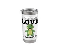 I Just Really Love Alligators Funny Gators Stainless Steel Insulated Tumbler