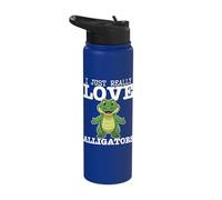I Just Really Love Alligators Funny Gators Stainless Steel Insulated Water Bottle