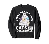 I Just Really Love Cats And Volleyball Funny Design Sweatshirt