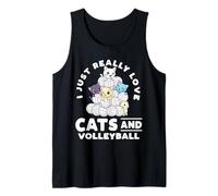 I Just Really Love Cats And Volleyball Funny Design Tank Top