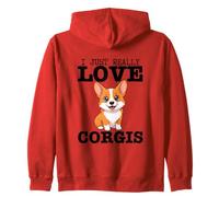 I Just Really Love Corgis Funny Corgi Zip Hoodie