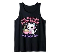 I Just Really Love K-Pop Ramen and Boba Tea Cat Tank Top