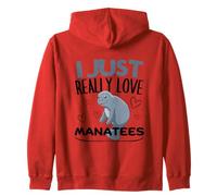 I Just Really Love Manatees Funny Sea Cow Manatee Zip Hoodie