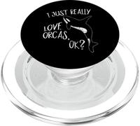 I Just Really Love Orcas, OK? Fancy Jumping Whale Silhouette PopSockets PopGrip for MagSafe