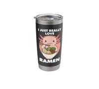 I Just Really Love Ramen Axolotl Lover Noodle Bowl Anime Stainless Steel Insulated Tumbler
