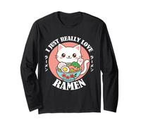 I Just Really Love Ramen Cute Anime Cat Noodle Bowl Long Sleeve T-Shirt
