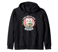 I Just Really Love Ramen Cute Anime Cat Noodle Bowl Zip Hoodie