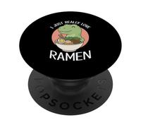 I Just Really Love Ramen Trex Dinosaur Noodle Bowl Otaku PopSockets Adhesive PopGrip