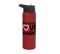 I Just Really Love Sharks Funny Shark Stainless Steel Insulated Water Bottle