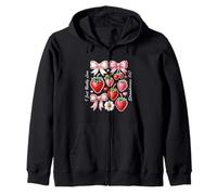 I Just Really Love Strawberries Cute Fruit Strawberry Lover Zip Hoodie