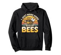 I Just Wanna Hang With My Bees Funny Quote Pullover Hoodie