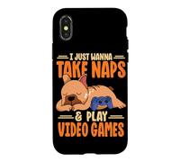I Just Wanna Take Naps And Play Video Games Dog Sleeping Case for iPhone X/XS