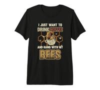 I Just Want to Drink Coffee and Hang with My Bees Beekeeper Premium T-Shirt