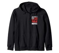 I Just Want To Eat Pizza And Watch Horror Movies Love Horror Zip Hoodie