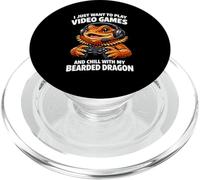 I Just Want To Play Video Games Funny Gamer Bearded Dragon PopSockets PopGrip for MagSafe